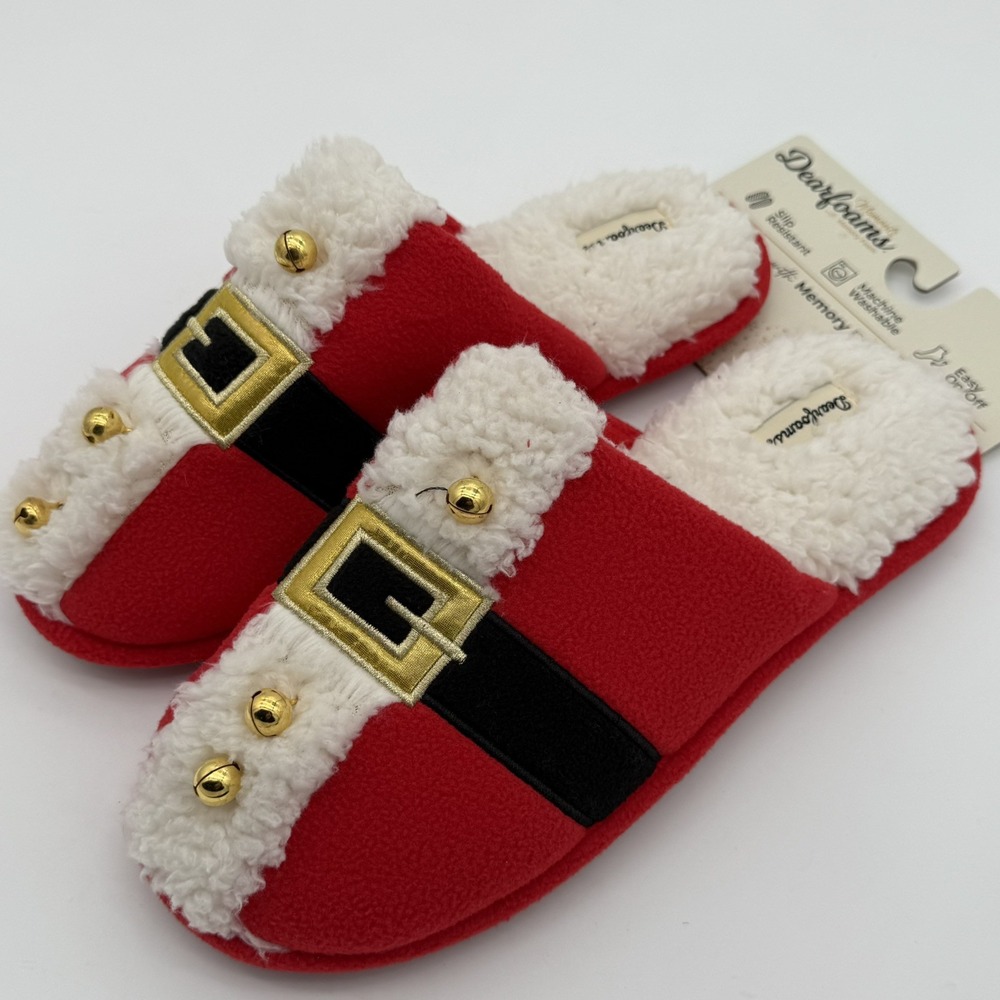 Dearfoams Unisex Mens 11-12Women's 13-14 Novelty Holiday Christmas Scuff Slipper